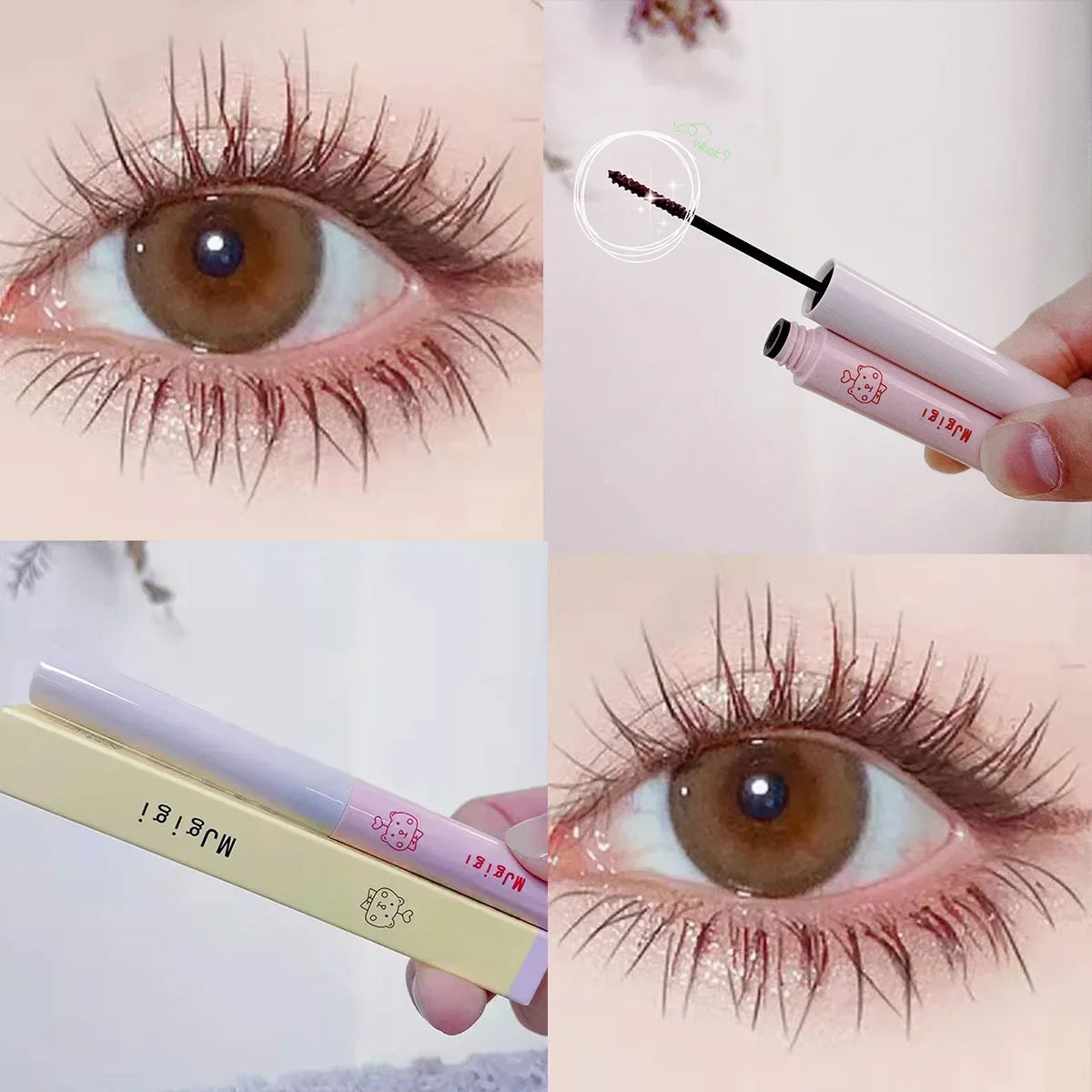Ultra-fine Mascara Curling Thick Lengthening Eyelash Mascara Waterproof Non-smudge Brown Natural Curl Mascara Makeup