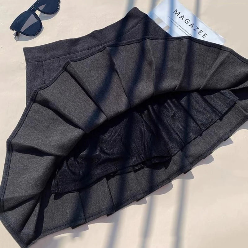 Faux Wool Pleated Skirts for Women Y2K Autumn Winter High Waist Preppy Woolen Jk Dance Skirt Korean Streetwear Female Mini Skirt