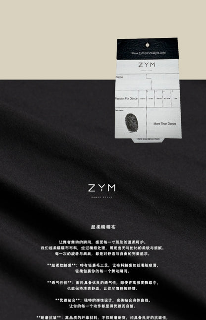 ZYM Off Shoulder Latin Dance Dress Women Long Sleeves Fringe Dress Adult Rumba Dance Practice Wear Performance Clothing DNV22221.