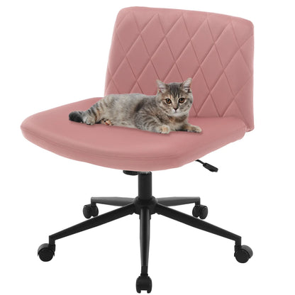 WOLTU Ergonomischer Bürostuhl aus Samt, drehbarer Rollenstuhl, Rückenlehne, gekreuzte Beine, neigbarer, höhenverstellbarer Schminkstuhl