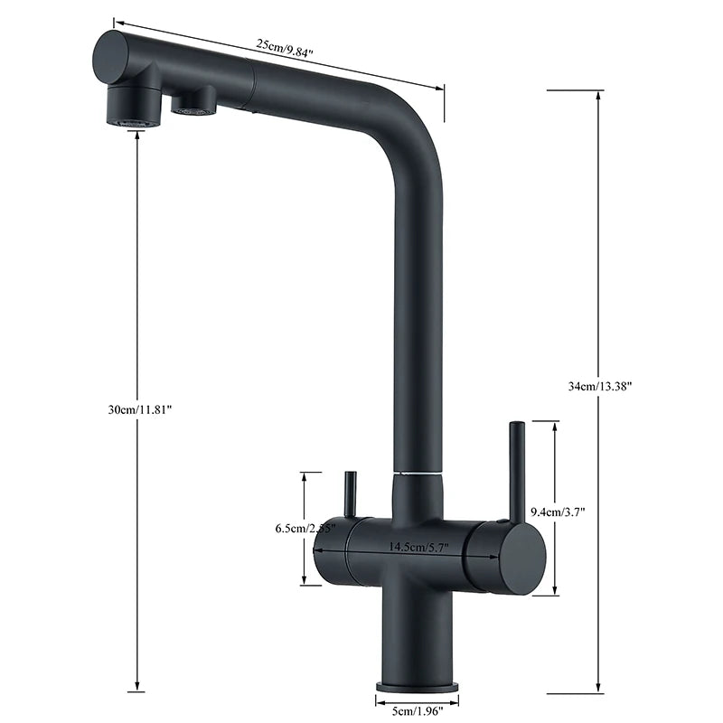 Pulling Filter Kitchen Faucet Hot & Cold Water Mixer Dual Mode Filtration Purification Kitchen Sinks 360 Rotation