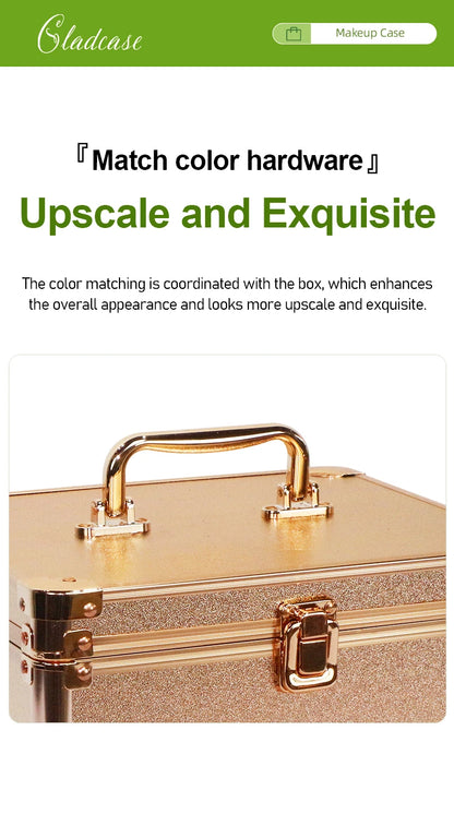 Large Capacity Makeup Case with LED Mirror Multiple Size Options Cosmetic Box LED Mirror Makeup Storage Box for Beauty Salons.