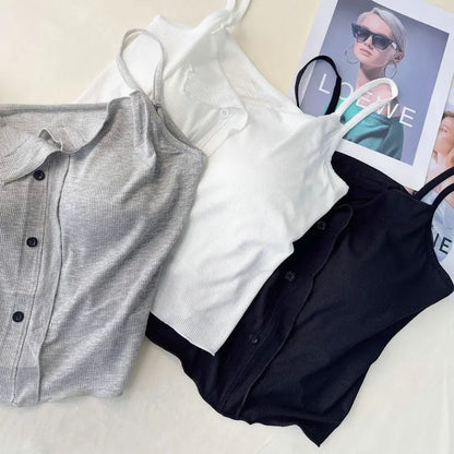 Conjuntos De Pijama Neue Sexy Baumwolle Sling Top Shorts Set Bh Pad Sommer Nachtwäsche Pyjamas Für Frauen Hause Tragen Nachtwäsche Anzug