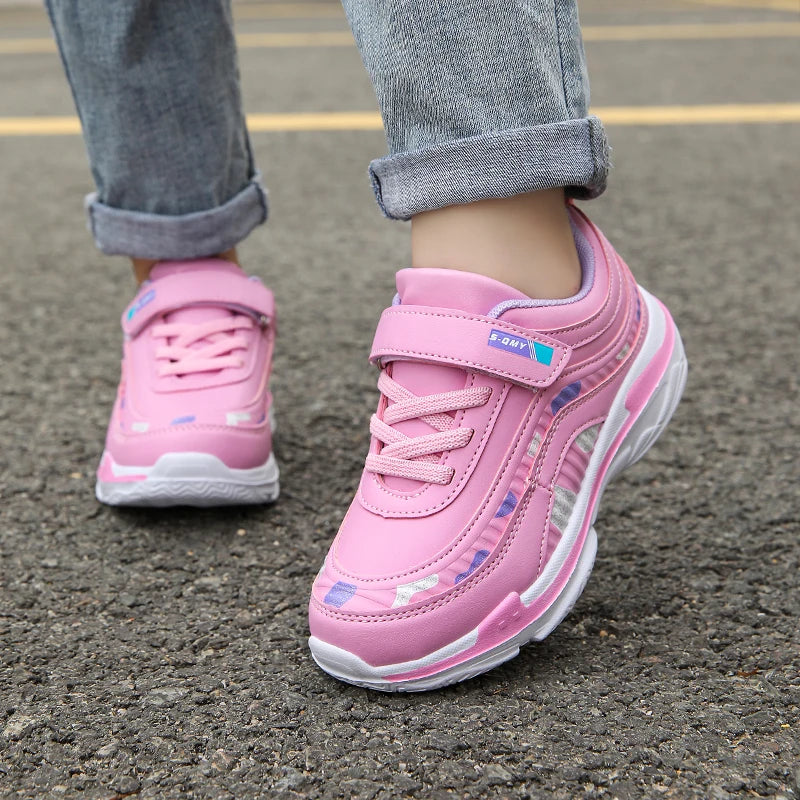 Cute Children Sneaker Girls Shoes Luxury Leather Lightweight Kids Casual Shoes Running Sports School Tennis Sneaker for Girl.