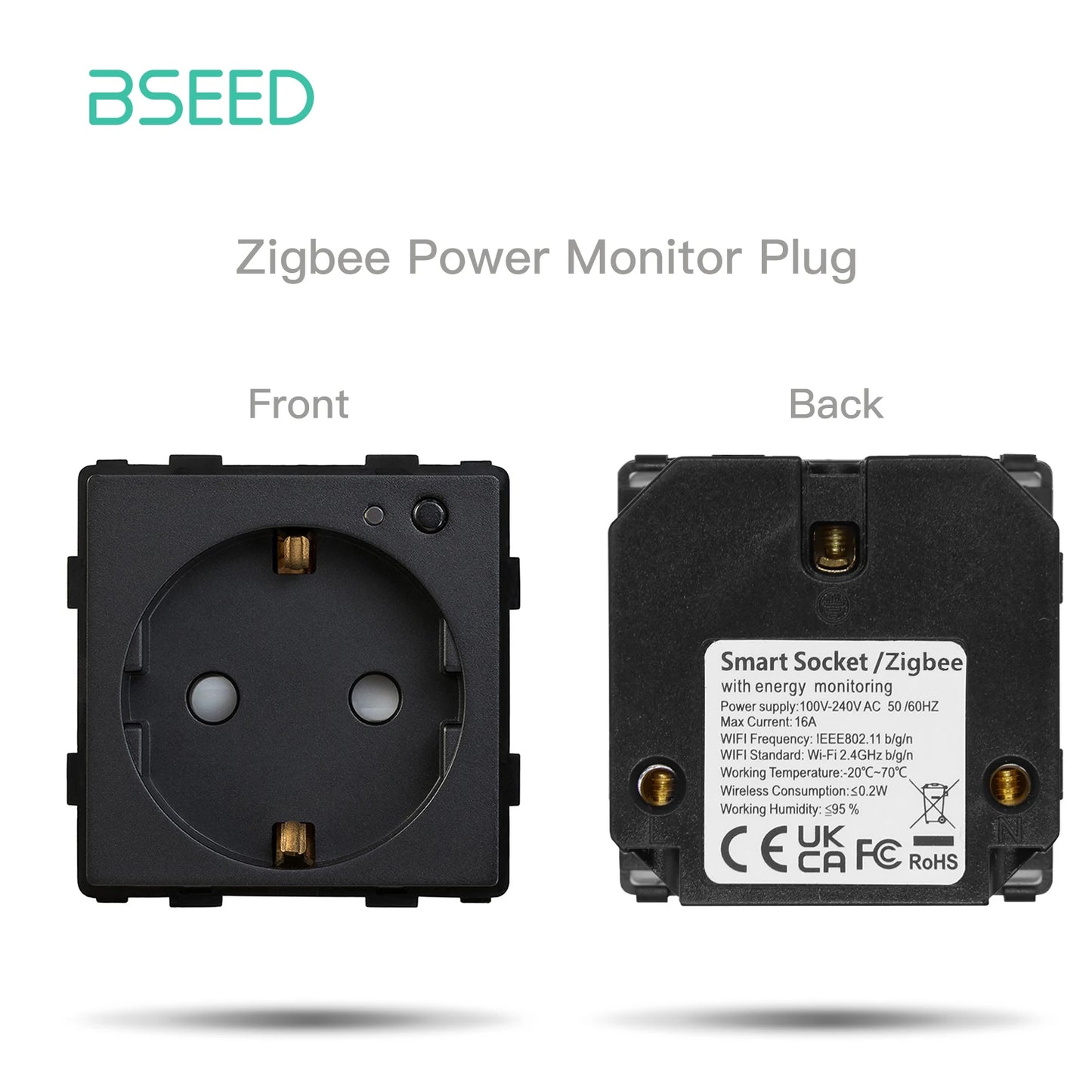 BSEED Zigbee Touch Schalter Funktion Basis 1/2/3Weg Glas Panels EU Wand Smart Steckdose Tuya Smart Leben App DIY Teile Nur.