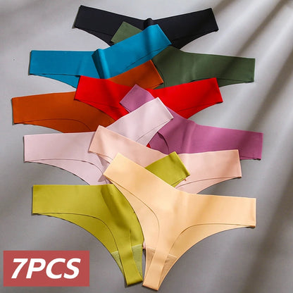 7 Pieces Sexy Lingerie Women's Seamless Panties Silk Female Underwear for Women Elasticity Thongs Secret G-String Fashion Tangas.