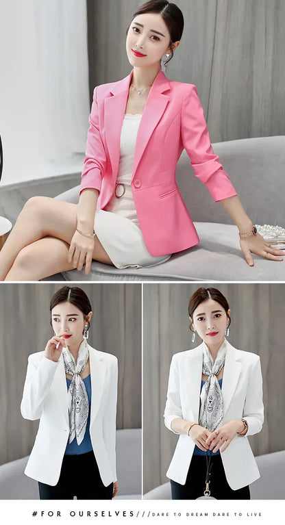 Wine Red Women's Long-sleeved Suit Jacket, Korean Style Slim Short Coat Women, Asian Size M-XXXL, Girl's Blazers..