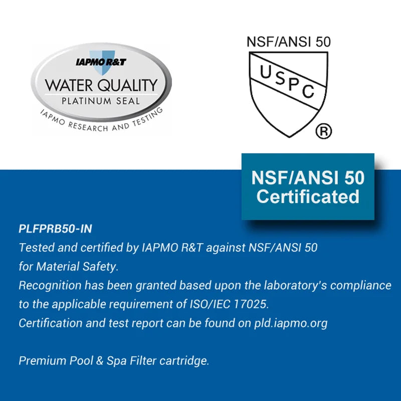 Pool and Spa Water Filter Cartridge PLFPRB50-IN Replacement to PRB50-IN, C-4950, FC-2390
