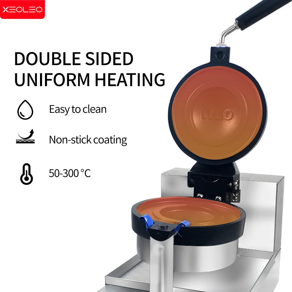 XEOLEO 1300W Electric Ice Cream Waffles UFO Burger Maker Hamburg Gelato Panini Press Machine Sandwich Press Maker.