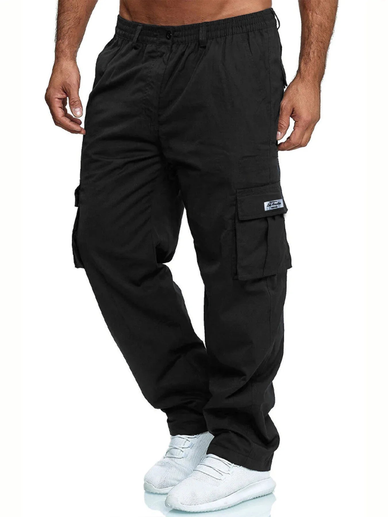 Men's Cargo Pants Sweatpants Outdoor Loose Straight Long Trousers Summer Casual Multi-Pocket Durable Workwear Male Trousers.