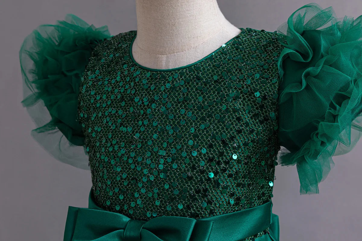 Hetiso Mädchen Pailletten Prinzessin Kleid flauschige Tutu Ärmel Geburtstags feier Leistung Hochzeit Ballkleid Kinder Kleider 3 6 8 10 Jahre.