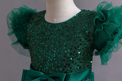 Hetiso Mädchen Pailletten Prinzessin Kleid flauschige Tutu Ärmel Geburtstags feier Leistung Hochzeit Ballkleid Kinder Kleider 3 6 8 10 Jahre.