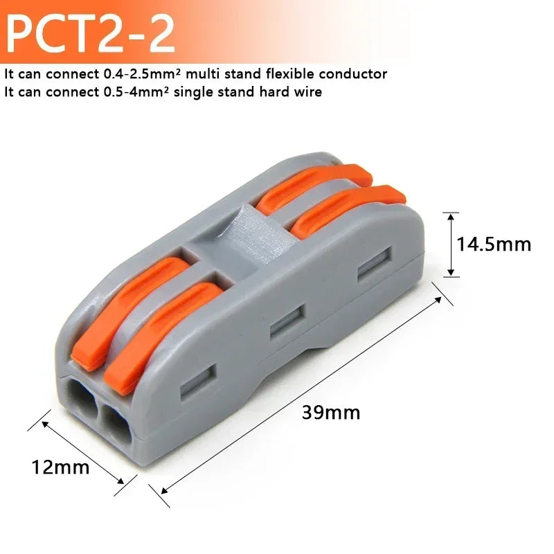 1~100pcs Quick Wire Connectors Universal Compact Splicing Wiring Cable Connection 0.08-4.0mm2 Push-in Conductor Terminal.