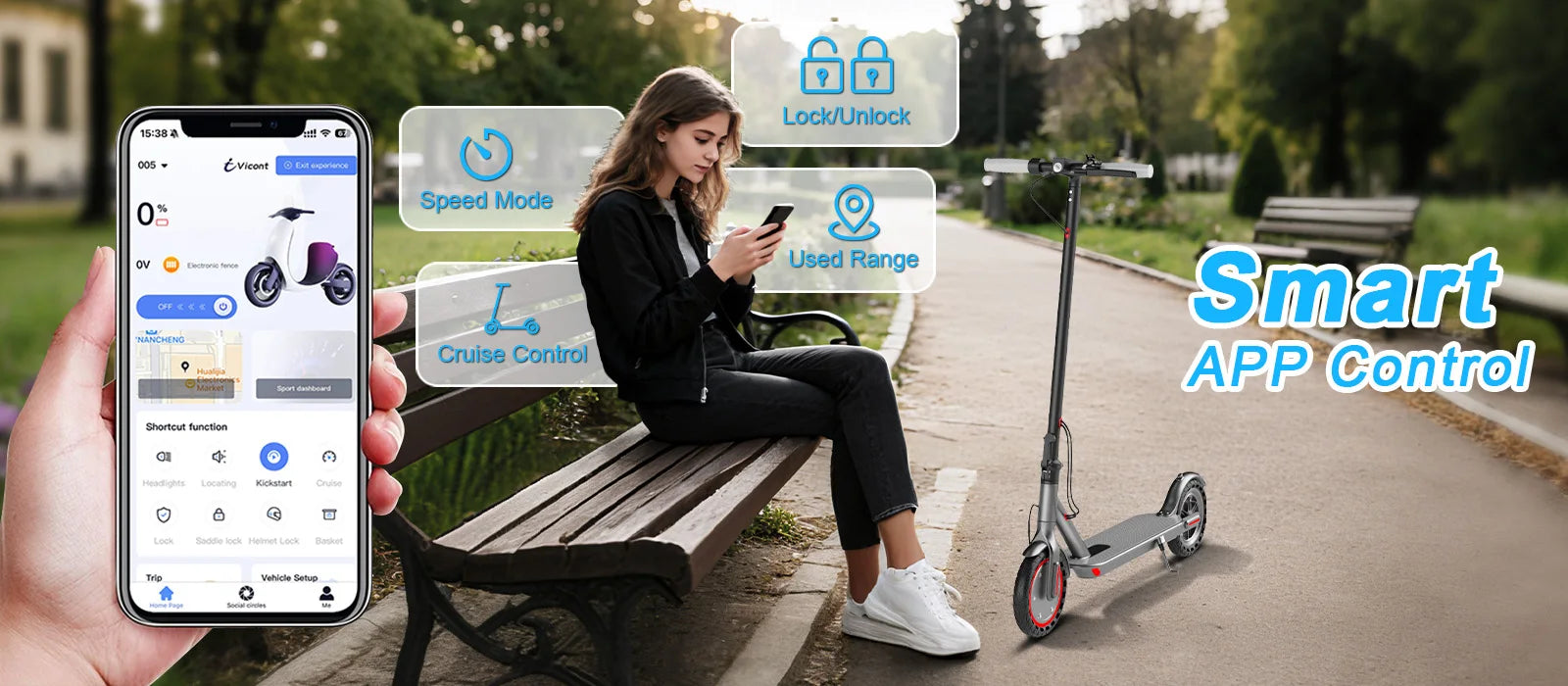 JUICEASE TUYA/TX01 Scooter Electric Scooter for Adults 8.5 Inch Tire Portable Lighting Cruise Control Escooter 350W 5-30KM Range.