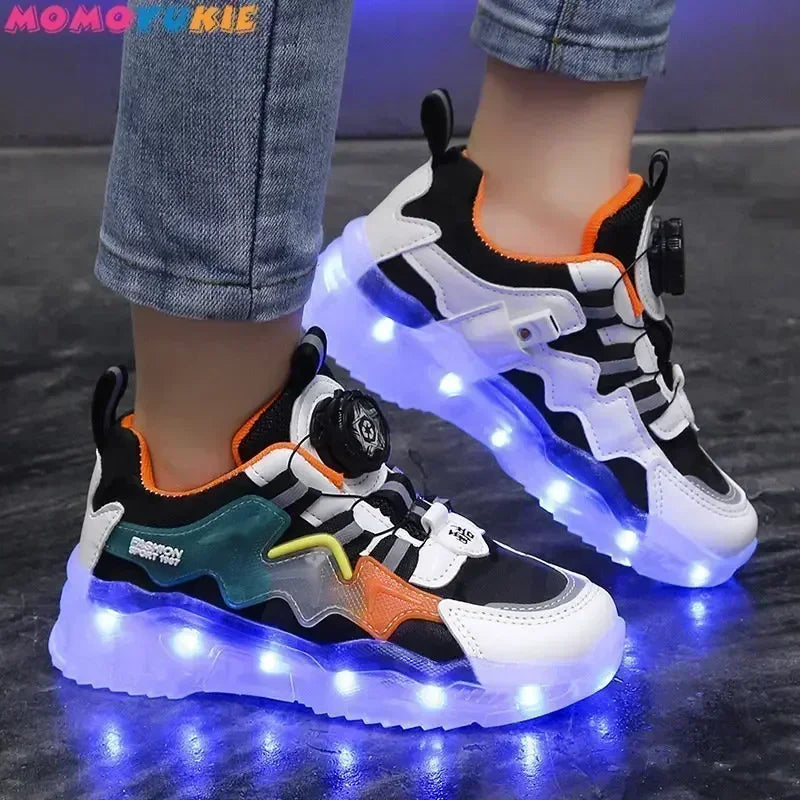 Children Fashion Kids Led Shoes for Girls Usb Charging Sneakers Outdoor Sport Footwear Boys Luminous Shoes 2023 Glowing Sneakers.