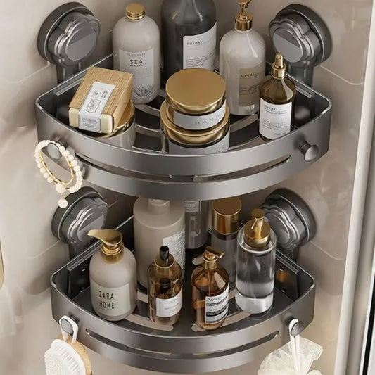 Waschraum-Saugnapf ohne Stanzen, dreieckiges Lagerregal, Badezimmer, Toilette, Ecke, Handtuch, Duschgel, Lagerregal