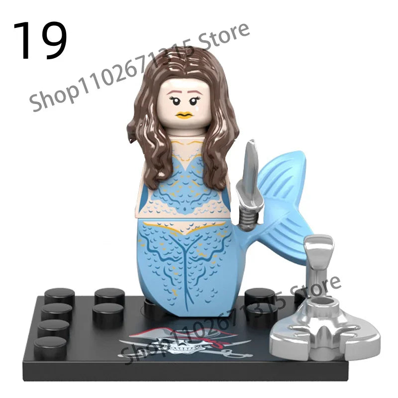 Movies Pirates Of The Caribbean Jack Sparrow Classic Movie Figures Head accessories Building Blocks Toys For Children.