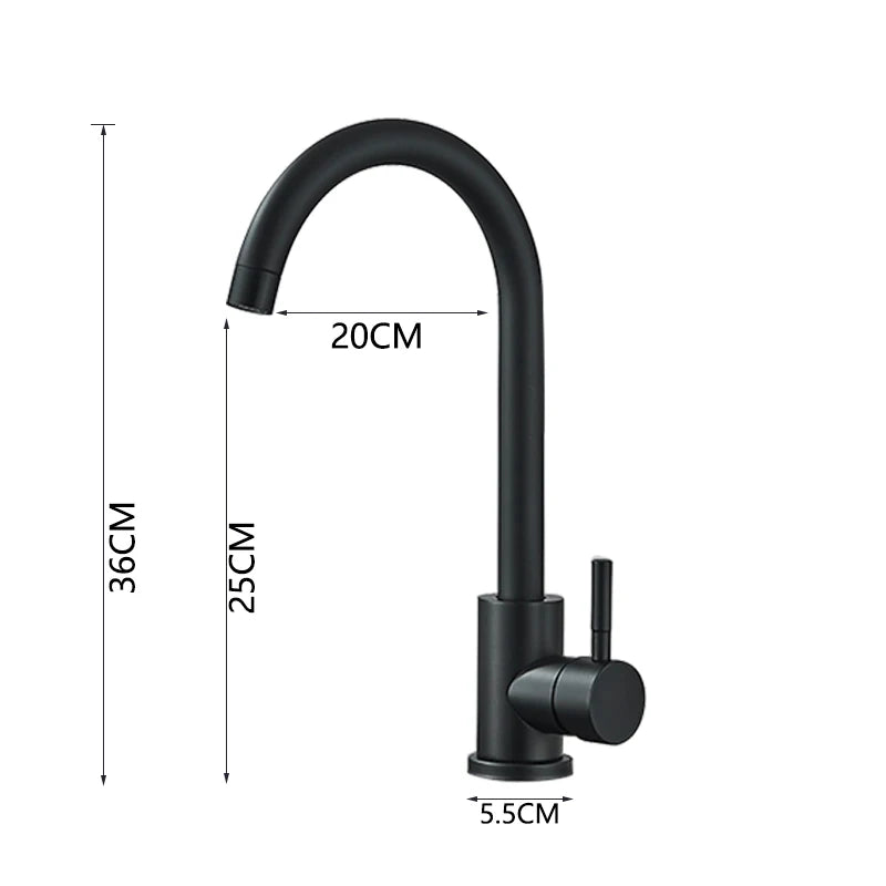 Matte Kitchen Faucet Deck Sinks Faucet High Arch 360 Degree Swivel Cold Hot Mixer Water Tap
