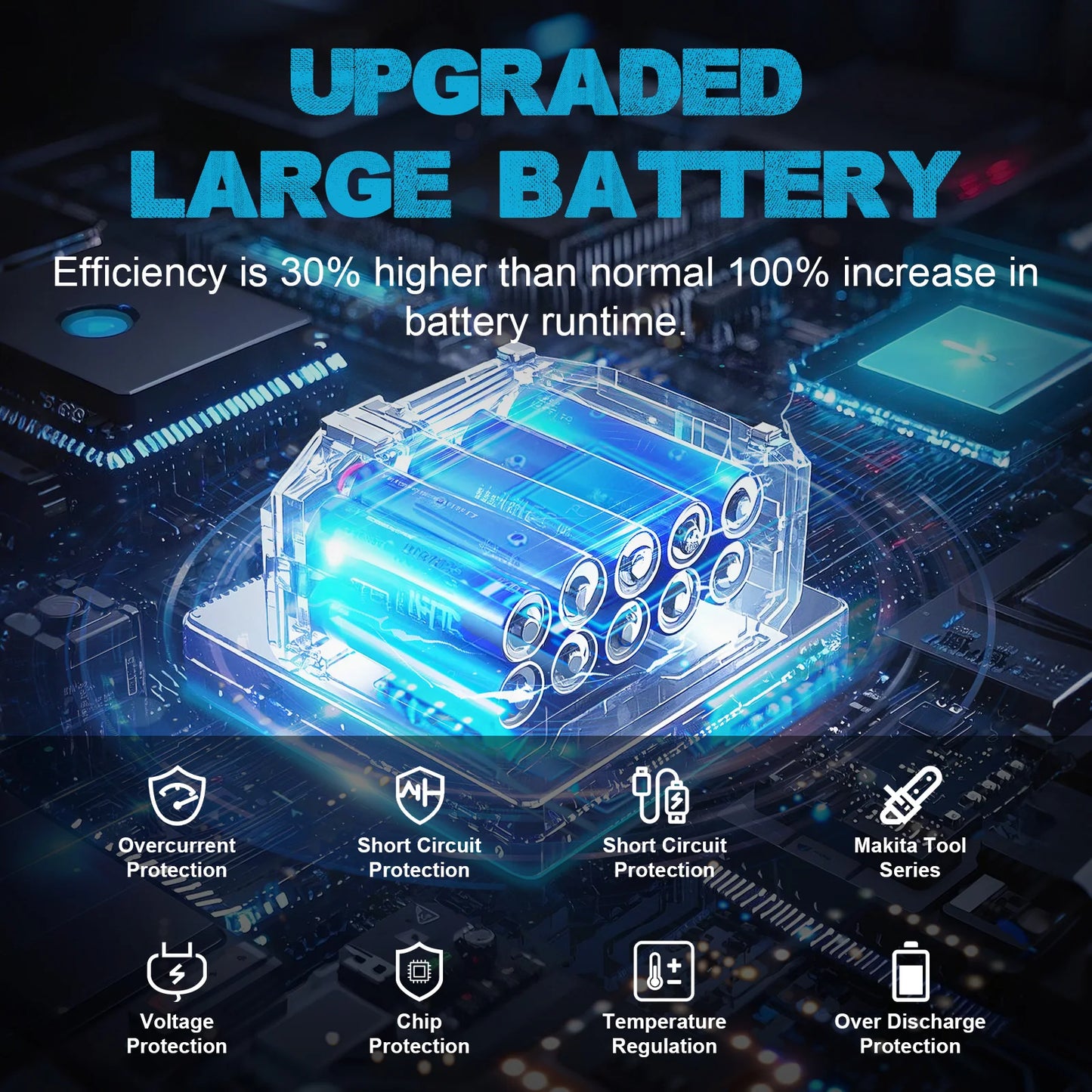 GΣ 4,0 Ah 4,5 Ah wiederaufladbarer Lithium-Ionen-Akku für Akku-Schleif-/Bürstenlosen Schraubenschlüssel/Schraubendreher für 18-V-Akkus von Makita