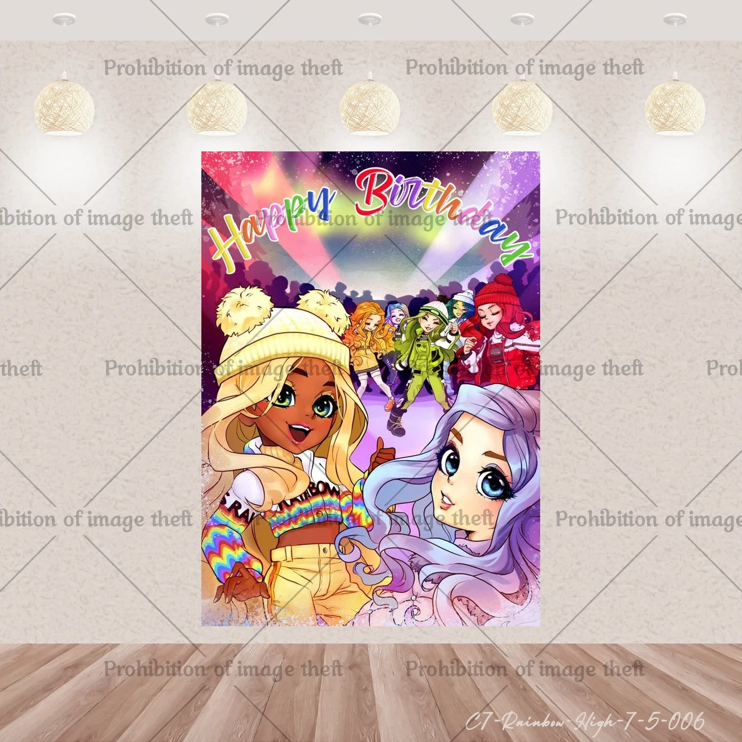 Cartoon Regenbogen Puppe High School Thema Hintergrund Geburtstag Party Dekoration Lieferungen Einweg Tasse Besteck Ballon Baby Geschenk