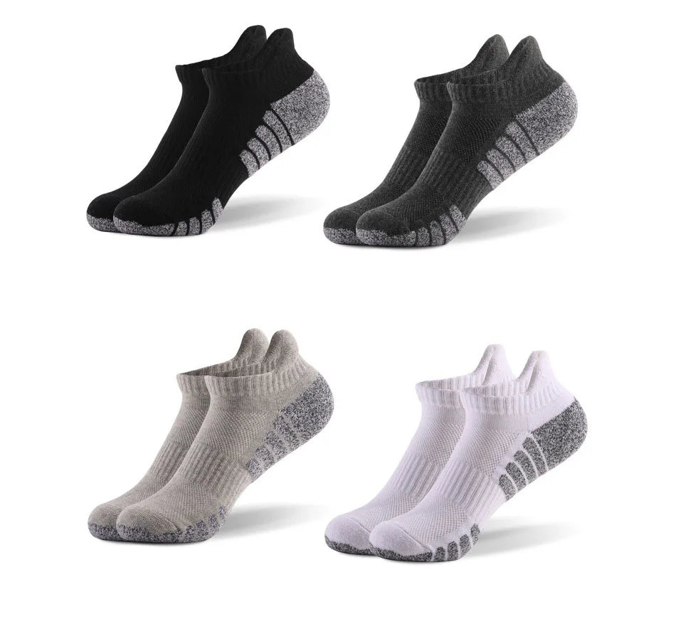 3pairs thickened towel bottom running socks mesh boat socks non-slip breathable sports socks Low cut Men's socks Women's socks.
