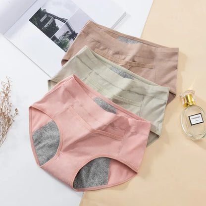 Women's Panties UnderwearLeakproofBreathable Briefs MenstrualPants PlusSizeWaterproof Mid Waist Organic Cotton Protective Briefs