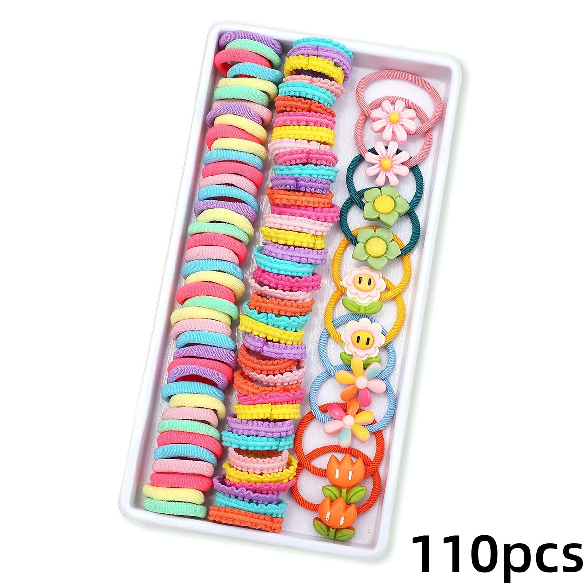 1Pack Girls Colorful Hair Bands Set Nylon Elastic Rubber Band Children Ponytail Holder Scrunchies Kids Hair Accessories