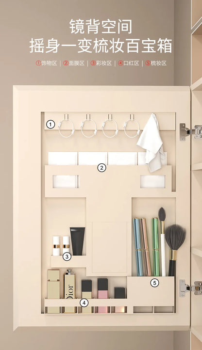 Space Badezimmerschrank aus Aluminium mit Wabenbogen und Seitenschrank, Waschbecken-Kombination, WC-Waschbecken, integrierte Keramik