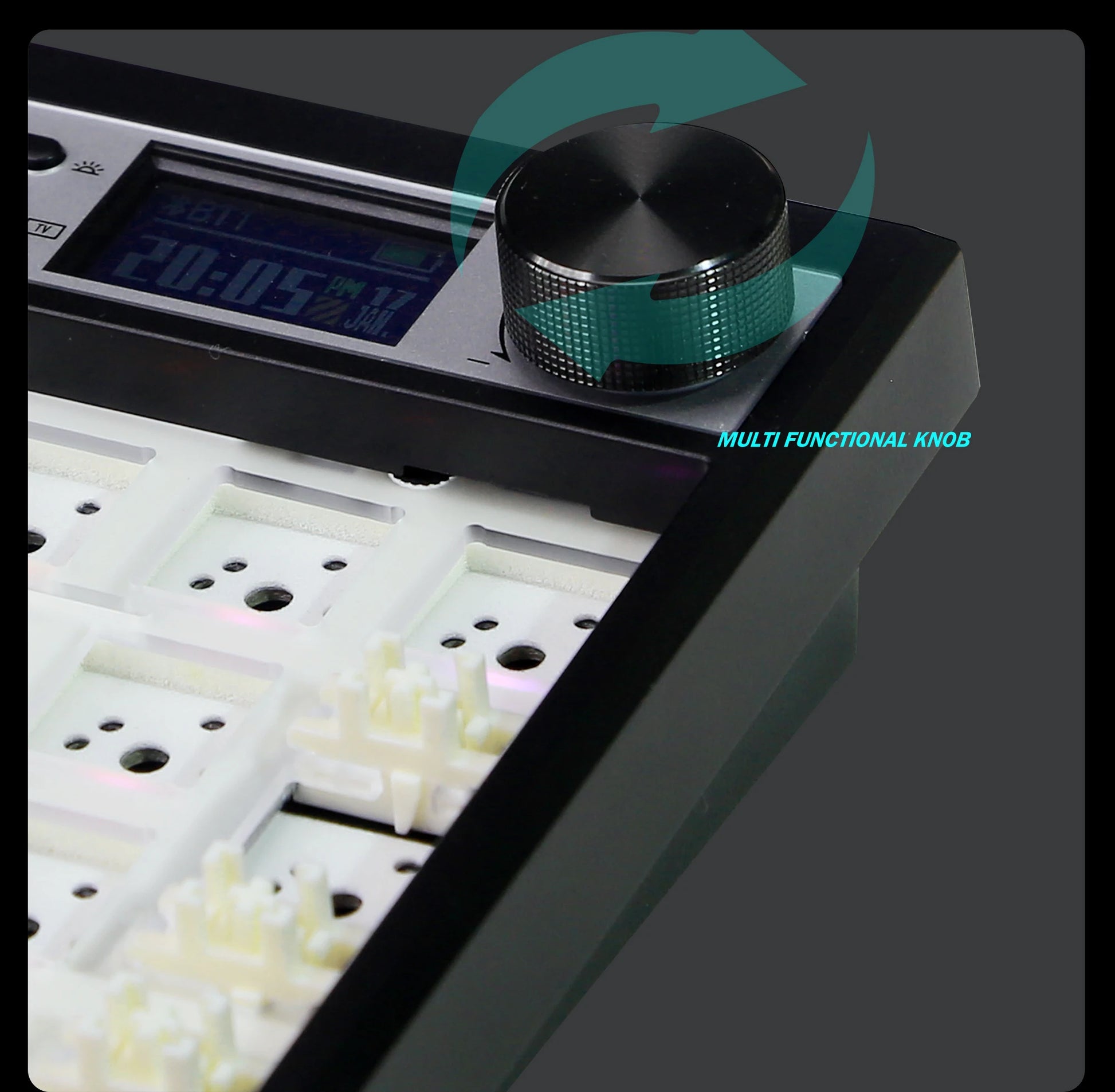 GMK104 Mechanical Keyboard Kit Three Mode Gaming Keyboard Hot Swap  Backlit Gasket Structure This VIA with display screen.