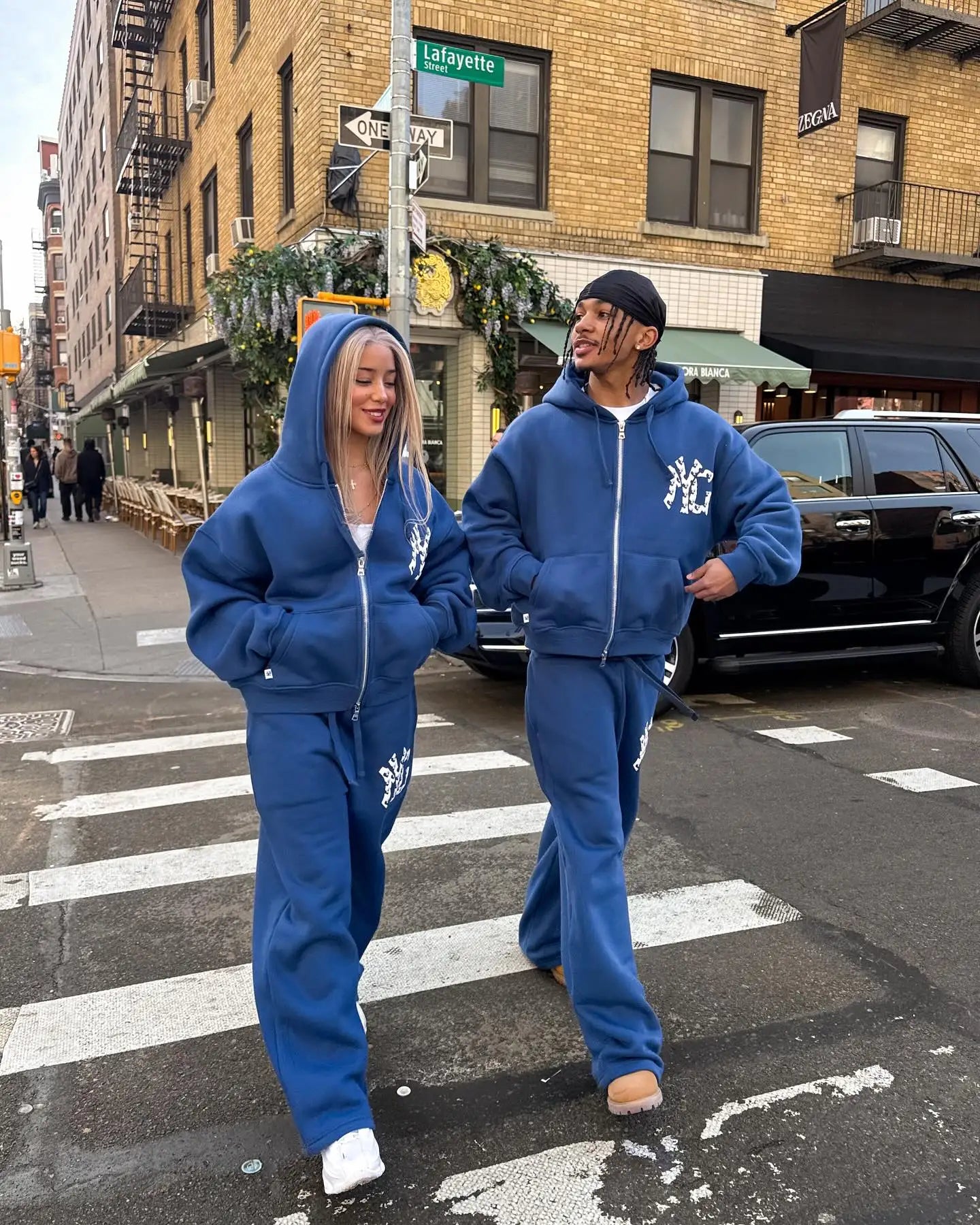 Harajuku Hip Hop Y2k Tracksuit Men Letter Print Black Two-piece Set Men Clothes Zipper Hoodie Baggy Sweatpants Casual Streetwear.