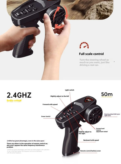 1/24 RC Car 1:24 Scale Mitsubishi Delika Car Model 2WD/4WD High Speed Remote Control Car Toy With Light Gift.