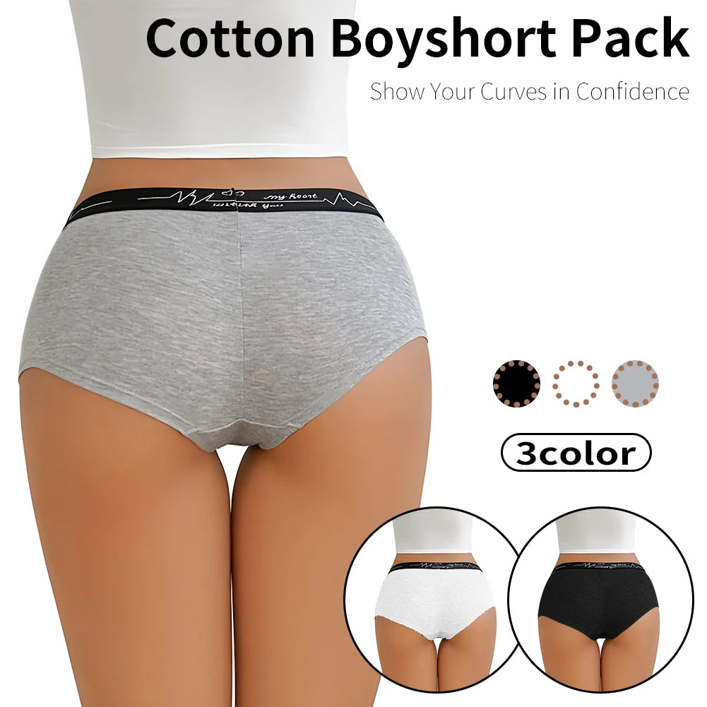 Ladies Solid color boxers Briefs Comfortable Female Underwear Sporty Style Casual Sexy Panties for Women S-XL.