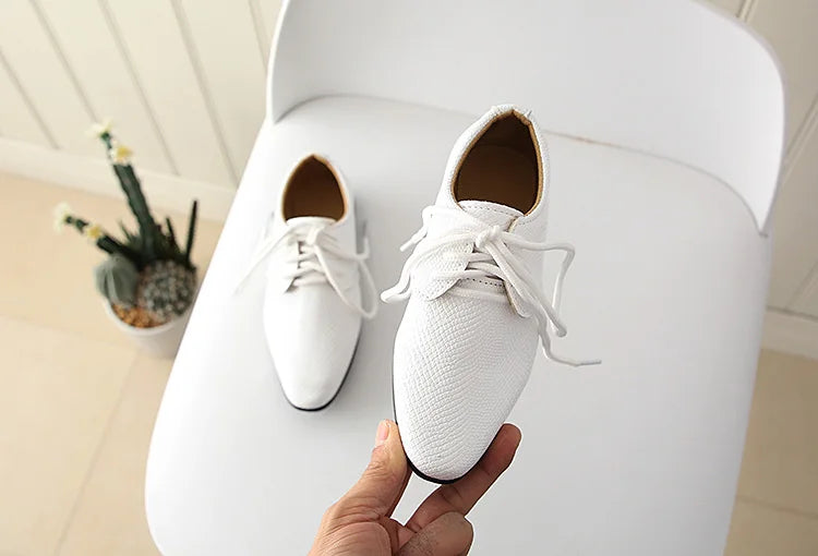Iawesome Boys Leather Shoes Kids Flats Lace-up Children's Wedding Shoes For Toddlers Boy Big Boys Fashion For Performance.