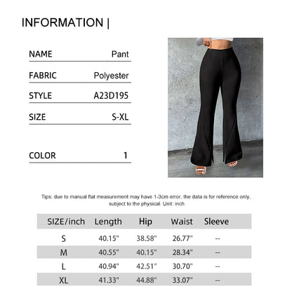 2024 Frühling/Sommer neue Damen Plus Size Flip Flops ausgestellte Hosen taillierte Schlitz hose 80er Jahre Party Yoga Hose