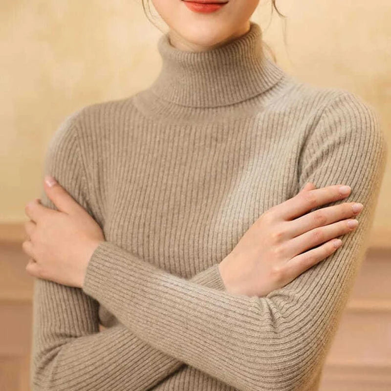 JMPRS Rollkragenpullover Frauen Mode Einfache Winter Pullover Jumper Hohe Elastische Gestrickte Herbst Weibliche Grundlegende Tops Casual Bluse