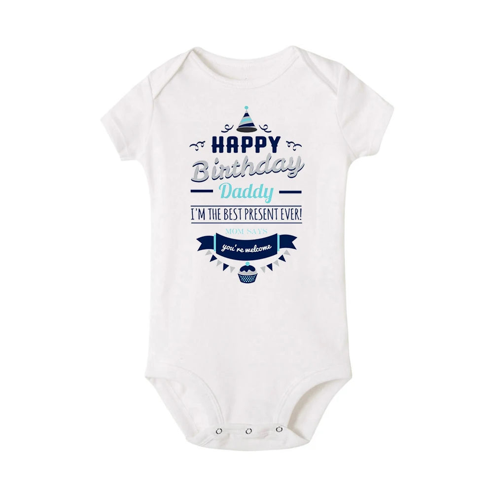 Alles Gute zum Geburtstag Papa Neugeborenes Baby Body Geschlechtsneutrale Babyartikel Säuglingskleidung Zwillinge Outfit Strampler Vater Geburtstagsgeschenk