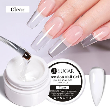 UR SUGAR 7.5ml Acrylic Extension Nail Gel Quick Building Clear Pink Gel Polish Nail Tips extension nail gel  Nail Art Soak Off