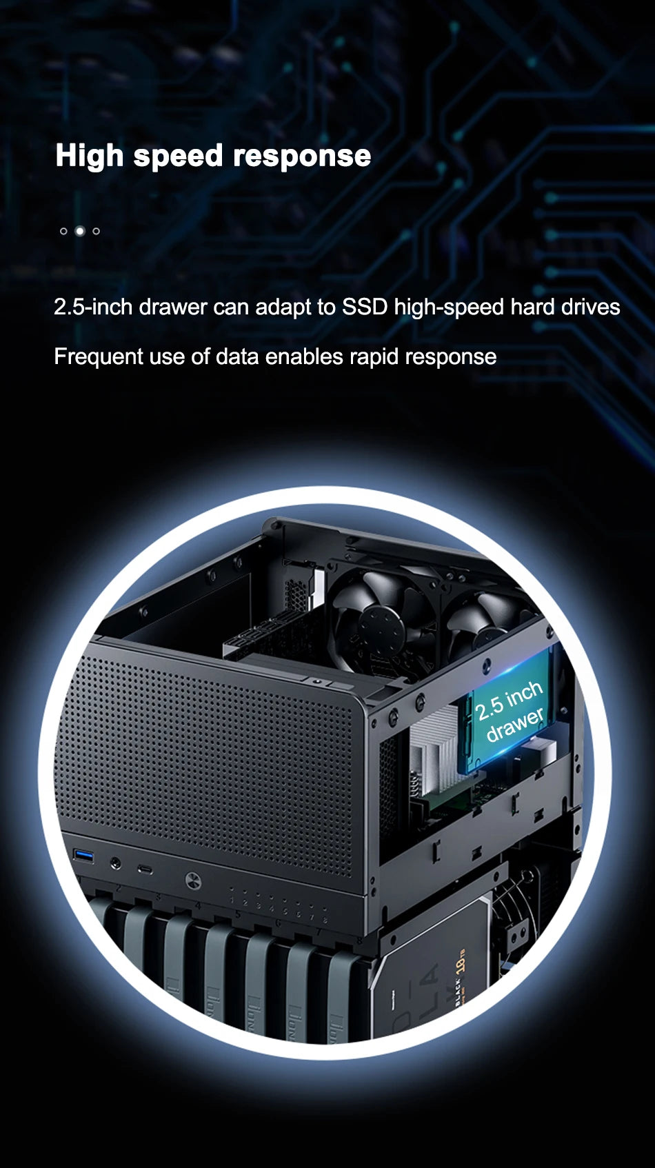 Jonsbo N3 NAS ITX Mini Case All-In-One Aluminum Office Desktop Chassis 8 Hard Disk Location Support 250mm Graphics Card PC Case.