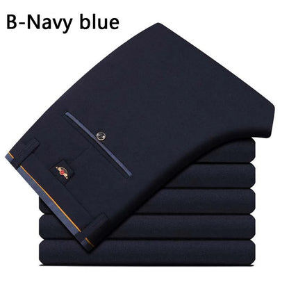 Men's Summer Fashion Business Casual Long Pants Suit Pants Male Elastic Straight Formal Trousers Plus Big Size28-40.
