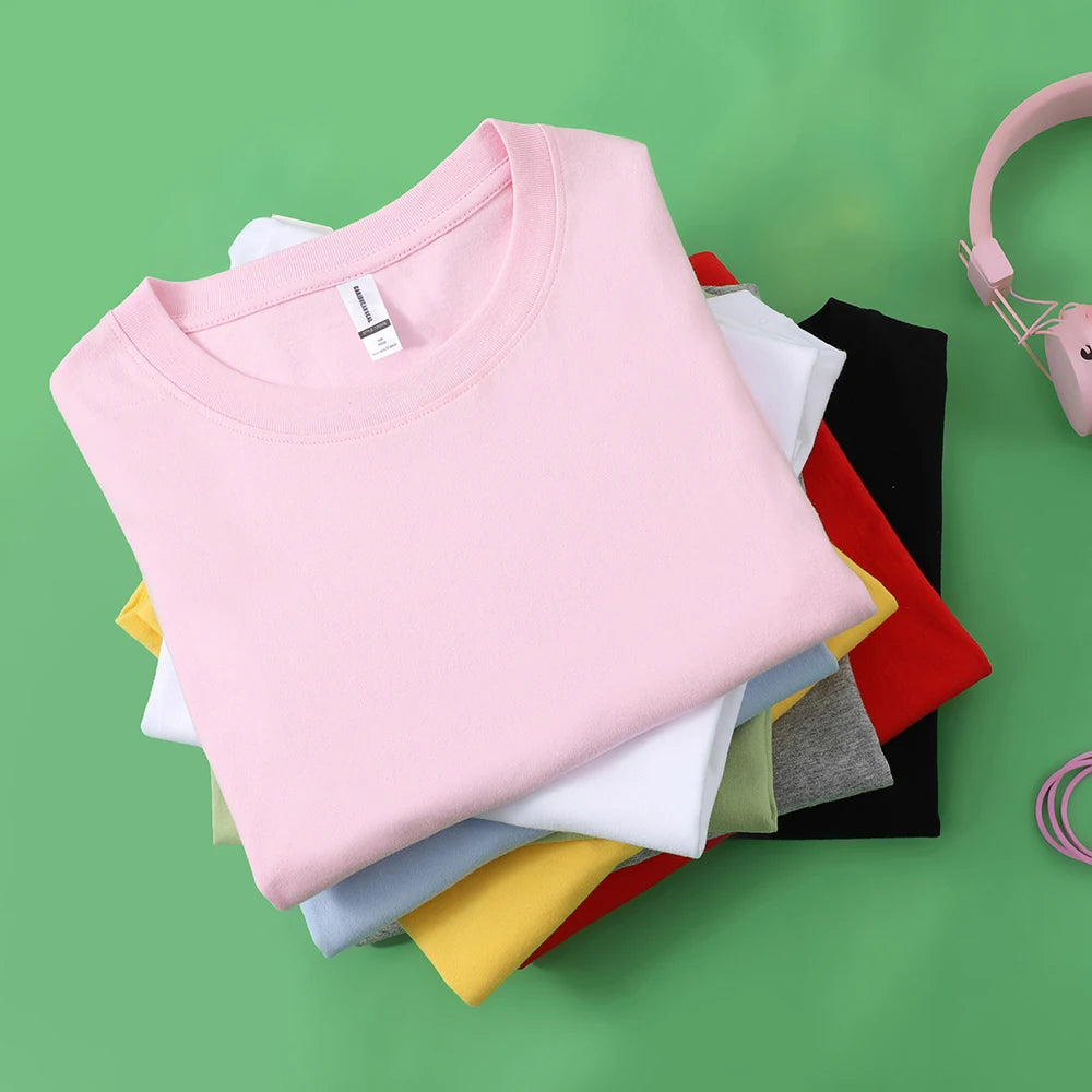 100% Baumwolle Solide T-shirts Frauen Sportliche Kurzarm T-shirts Mode Lässig Weiß Schwarz Kleidung Lose Oansatz Weibliche Sommer Tops