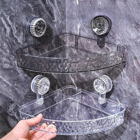 Nicht perforierter Saugnapf für Badezimmer, dreieckiges Aufbewahrungsregal, Wandmontage, WC-Waschtisch, Ecklagerregal, praktischer Handtuchhalter