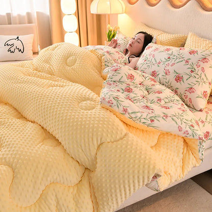 KDJEIKZ  Microfiber is thickened by 3D beanie velvet to protect the warm winter blanket by single double fall and winter