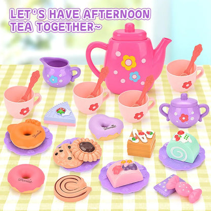 Kids Tea/Pastry Set Toy Simulation Pretend Play Food Playset for Children Montessori Toddler Children Gift Kitchen Girl.