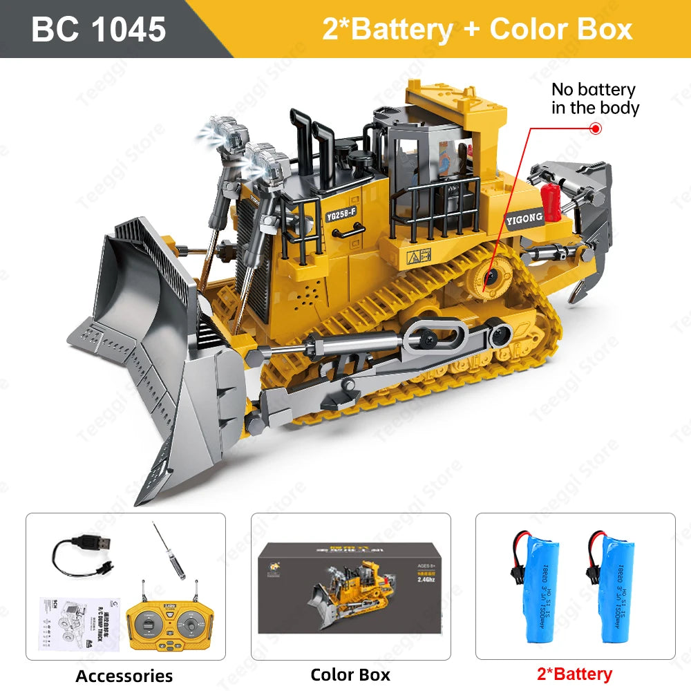 Teeggi 1:20 RC Excavator Car Children Toys 2.4G Remote Control Dump Truck Car Bulldozer Toy Radio Electric Car For Children Gift