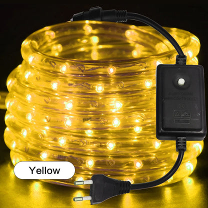 AC 220V Neon LED Strip Waterproof 360 Degree Round Neon Sign Light Blue Red White Outdoor Rainbow Tube Rope Light Party Decor