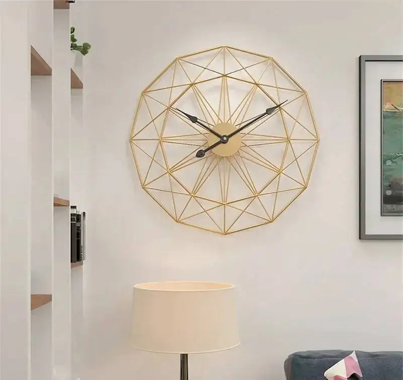 Wand für Design, großes Zimmer, 50 cm, geometrisches Büro, Eisen, Vintage-Industriestil, Uhr zum Aufhängen, Heimuhr, Dekoration, modernes Wohnen