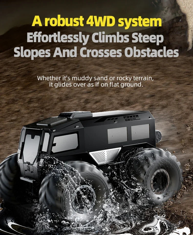 Q210 Amphibious Rc Car Dual Control 4WD Off-road Remote Control Waterproof Vehicle 2.4G Electric Climbing Crawler Toys for Kids