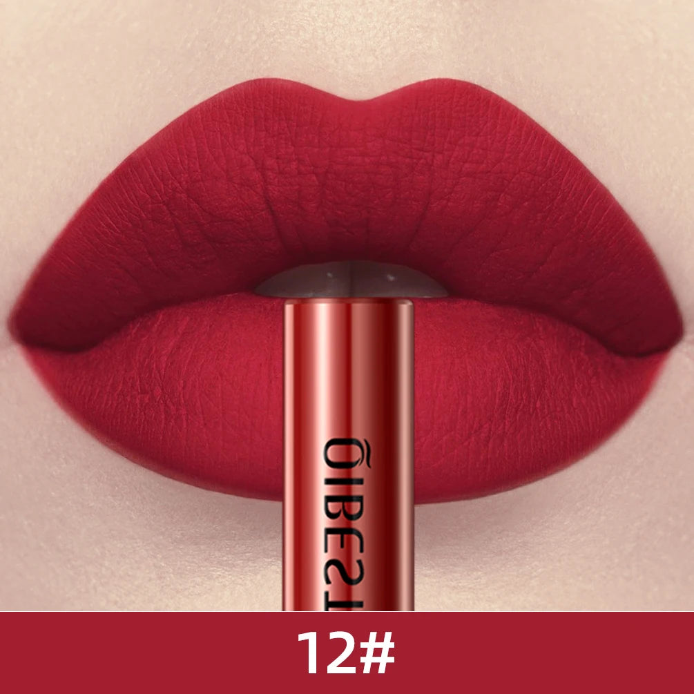 QIBEST Matte Liquid Lipstick Waterproof Long Lasting Lip Gloss Velvet Mate Nude Red Tint Tube Lipsticks Lipgloss Makeup Cosmetic