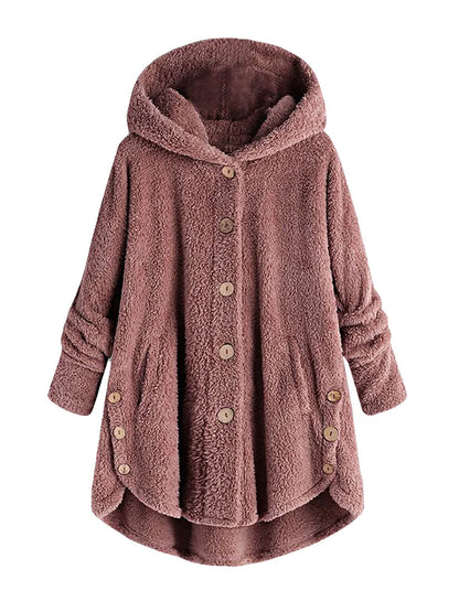 Herbst Wintermantel Frauen warme Teddybär Mantel Woll jacke weibliche Plüsch mantel Kapuzen jacke neue Damen mäntel einfarbige Jacke