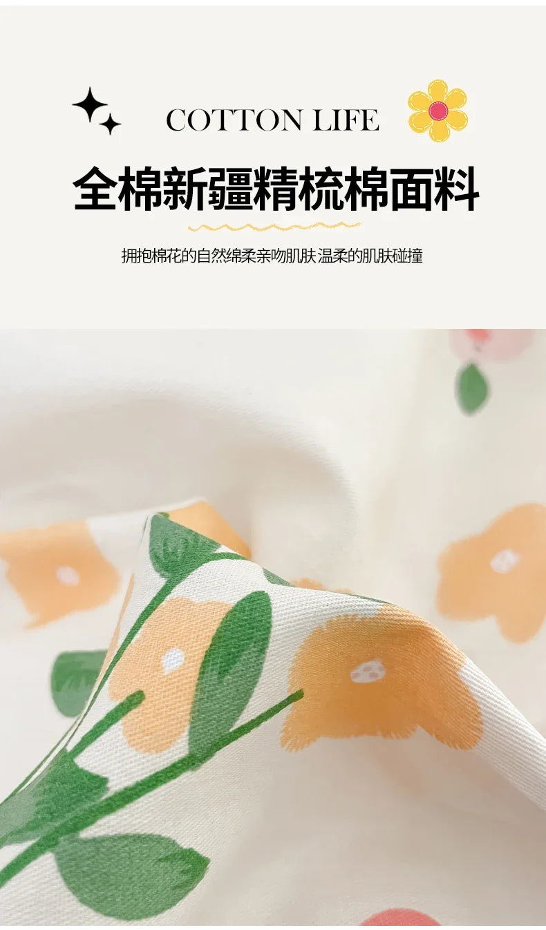 2025 new Cotton Duvet Cover Set with 2 Pillowcases 1 bed sheet - Elegant & Breathable Bedding Set,Fade-Resistant, Multiple Sizes.